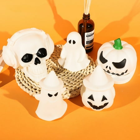 

Dujiujun Halloween Night Light Pumpkin Ghost Skull LED Night Light Halloween Luminous Room Ornament Desktop Centerpiece Photo Props