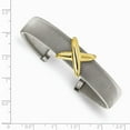 thumbnail image 3 of White Stainless Steel bracelet Cuff 9 mm Polished Textured Yellow IP-plated Bangle, 3 of 3