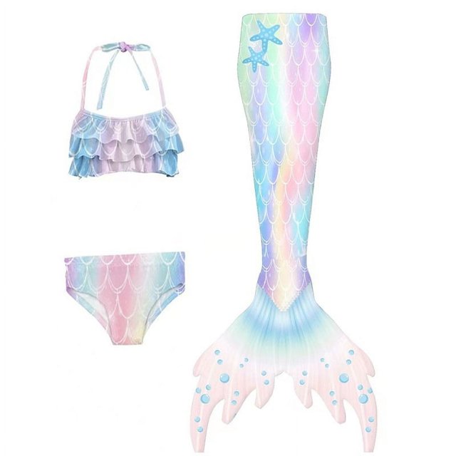Queue de Sirène avec Maillot de Bain à Toile Simple, Bikini Princesse, Jeu de Rôle, Fille, 3 à 4 Ans-Qq