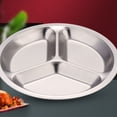 thumbnail image 6 of Baby Plates – Stainless Divided Plates for Toddlers Dishwasher ，2 Size/Canteen Student Three-Grid Fast Food Plate B24# Small Round Three-Grid, 6 of 9