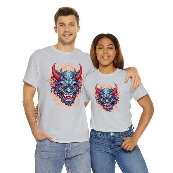 TipsyBee Oni Mask Unisex Heavy Cotton Tee