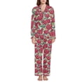 thumbnail image 4 of joogoo Pajamas Set for Women Retro Rose Flowers Long Sleeve Pjs Loungewear XL, 4 of 7