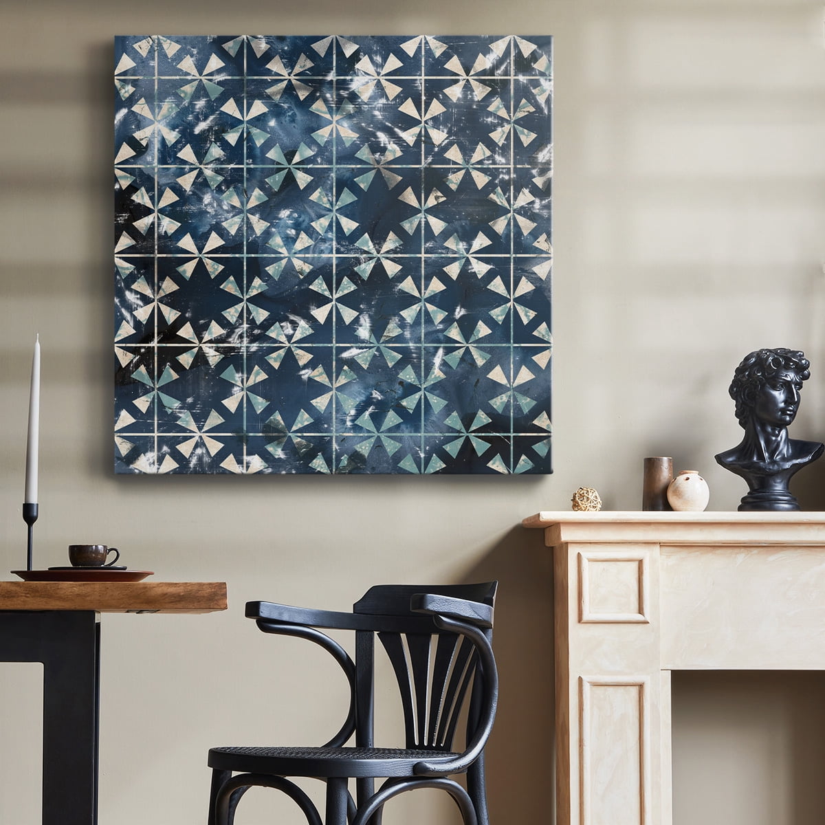 Wexford Home Tile-Dye III-Premium Gallery Wrapped Canvas, 32" x 32" - Ready to Hang
