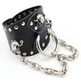 thumbnail image 3 of Bracelet Punk Réglable Large Squelette Tête Goth Bracelet Faux Cuir Bracelet, 3 of 10