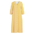 thumbnail image 7 of NTACZA Shirt Dress Fall Dresses for Women Yellow Button Down Striped Cute Side Slit 3/4 Sleeve Maxi Beach Blouson Vacation XXXXL, 7 of 7
