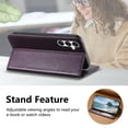 thumbnail image 5 of Dteck Flip Wallet Case for Samsung Galaxy S25 Edge,Leather Magnetic Folio Cover with Card Holder Kickstand Shockproof TPU Full Body Protective Phone Case,Purple, 5 of 6