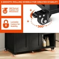 thumbnail image 4 of ModFusion Kitchen Cart, Two-Door, Rolling Island with Drawer, Shelves, Spice, Wine Racks, 34.84" Length, 4 of 6