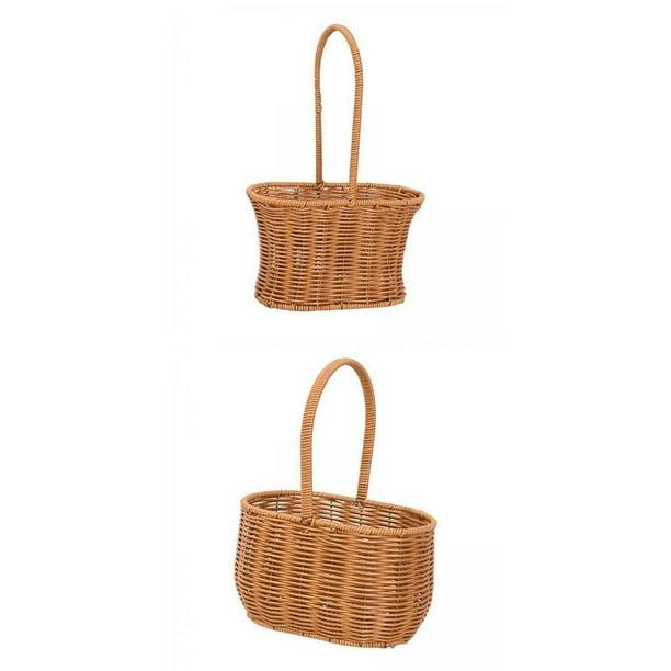 2 Cestas De Almacenamiento Colgantes Tejidas A Mano . Macarena Cesta tejida,Marrón,26cm x 24cm