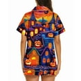 thumbnail image 5 of Tnhcen Women's Halloween Sleepwear Set 2-Piece Pajamas Short Sleeve Top Shorts Costume Themed Outfit S-2XL Multicolor, 5 of 5