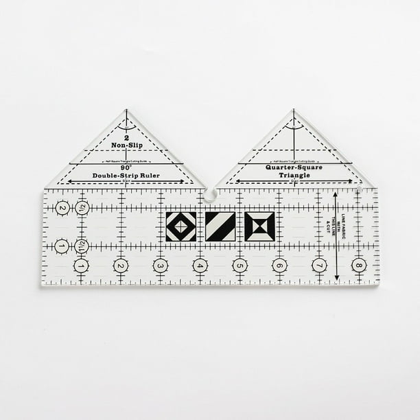 ON SALE! Loyerfyivos 90 Degree Double Strip Quilt Ruler, 8 Inch Acrylic Quilting Triangle Rulers