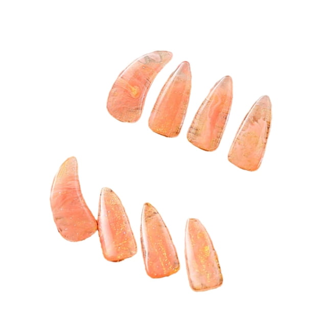 Fiocias 8 Pieces Guzheng Finger Picks for Adult Curved Double Sided Nail Covers Finger Nail Protectors Sturdy Compact Material Comfortable Design Suitable for Learning Performance String style F