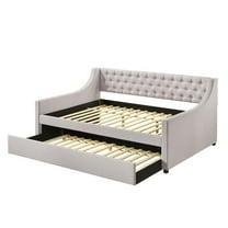 Acme Furniture Lianna Full Daybed & Twin Trundle in Fog Fabric