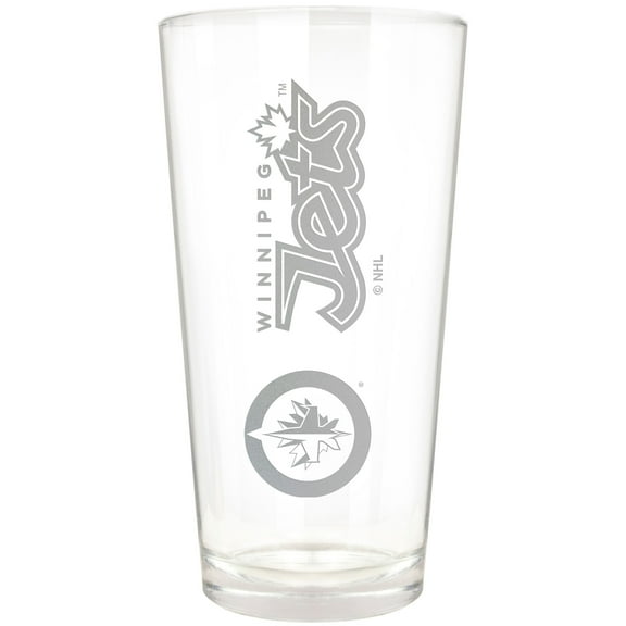 Winnipeg Jets Etched 16oz. Vertical Rally Cry Pint Glass