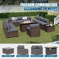 thumbnail image 6 of Sunmthink 12-Piece Outdoor Patio Furniture, Patio Furniture Sets with Fire Pit, Wicker Outdoor Conversation Set and Waterproof Cover, 6 of 9