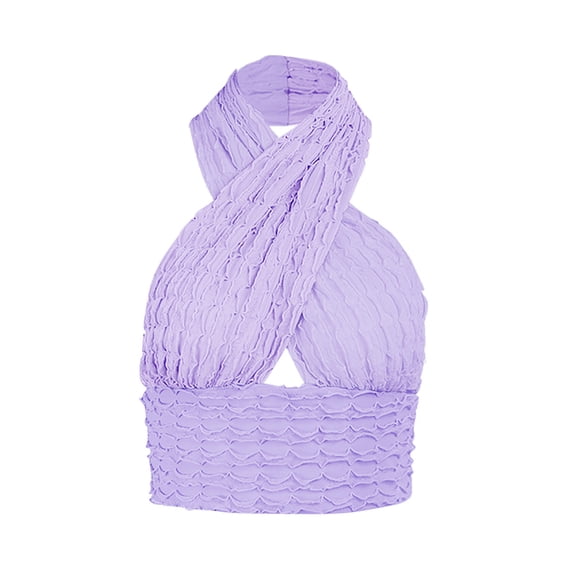 Seyurigaoka Female Sleeveless Halterneck Crop Tops Backless Camisole