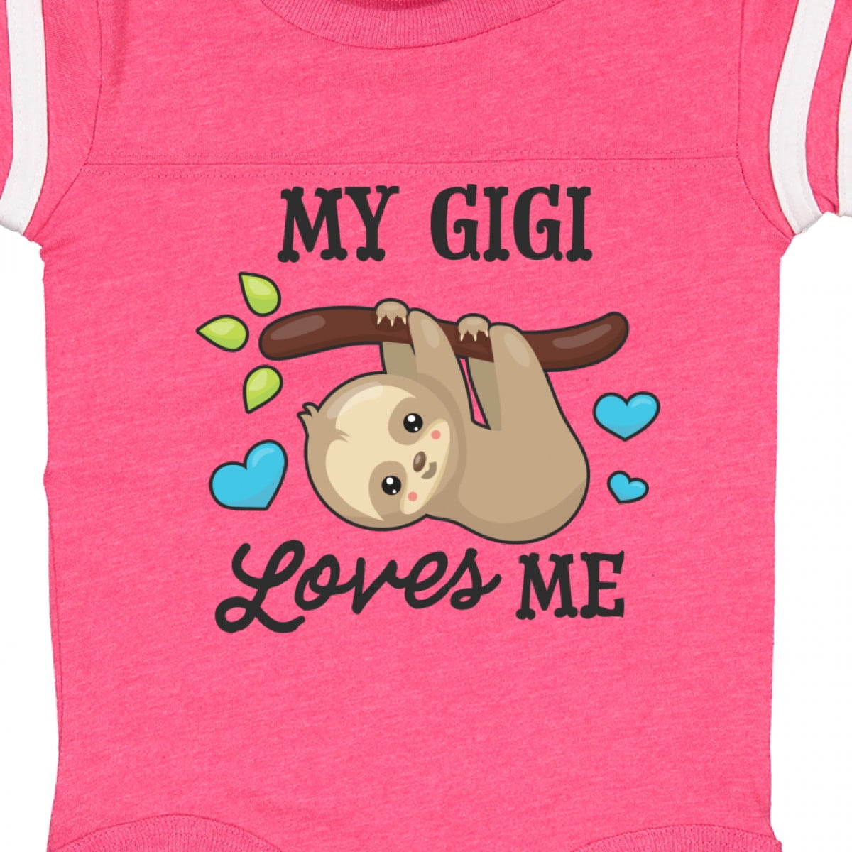 Inktastic My Gigi Loves Me with Sloth and Hearts Boys or Girls Baby Bodysuit