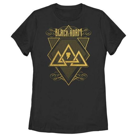 Women's Black Adam Triangle Strategy  Graphic Tee Black X Large