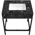 thumbnail image 5 of Maklaine Contemporary Black Artificial Marble Bathroom Vanity, 5 of 6