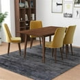 thumbnail image 2 of Alpen Mid Century Modern Solid Wood Walnut Kitchen Table and Chairs for 4, 2 of 6