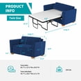thumbnail image 6 of MUZZ Twin Size Pull Out Sofa Bed, Velvet Sofa Couvh with Pull Out Bed, Sleeper Sofa Couch with Foam Mattress, 2-in-1 Sleeper Couch Bed for Living Room/Apartment/Small Spaces (Blue), 6 of 7