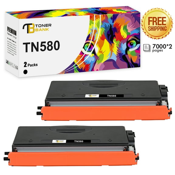 Toner Bank Compatible Toner Cartridge Replacement for Brother TN580 Work with HL-5240 HL-5250DN HL-5340D HL-5370DW DCP-8060 DCP-8065DN MFC-8660DN High Yield Printer Ink (Black, 2-Pack)