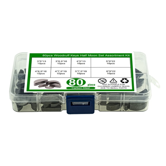 3. Industrial-Grade Woodruff Collection 80Pcs, Secure Shaft Mounting Tools with Storage Case for Mechanical Systems