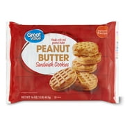 Great Value Peanut Butter Sandwich Cookies, 16 oz, Shelf-Stable/Ambient, Whole