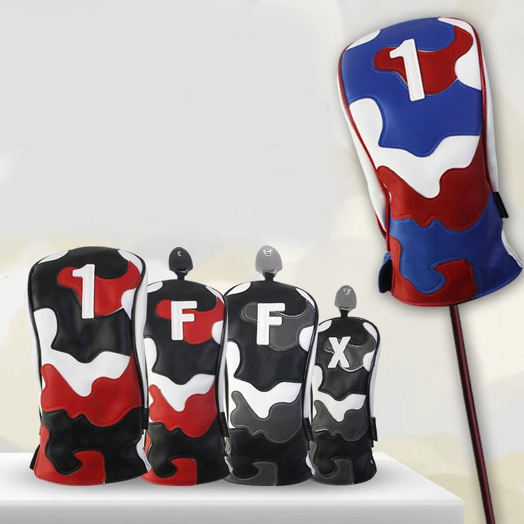 Yihuala Golfs Headcover Soft Plush Lining Fit Square Mallets Putters Square Mallets Putter Headcover PU Textur
