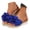 Blue, variant on Summer Flower Wedge Slippers for Women Espadrilles Platform Dress Slide Shoes Ladies Open Toe Slip on Sandals Size 6 White