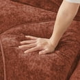 thumbnail image 3 of Aukfa Velvet Tufted Modular Sectional Sofa, 80" Boneless Loveseat for Living Room, Red, 3 of 11