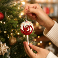 thumbnail image 3 of Candyland Christmas Ornament, Red White Swirl Lollipop Hanging Decoration for Christmas Tree, Home Holiday Party Decor, 1 Pack, 3 of 3