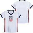 thumbnail image 3 of U.S. Soccer USWNT National Team 4 Star Champion Soccer Game Day Youth Poly Shirt, White/Red - YXL, 3 of 6