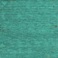 thumbnail image 1 of Ahgly Company Machine Washable Indoor Square Abstract Turquoise Blue Contemporary Area Rugs, 7' Square, 1 of 4