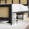 thumbnail image 6 of Garvee Full Size Bed Frame with Headboard, Bohemian Rattan Platform Bed Frame with Strong Metal Slats Support, No Box Spring Needed, Noise-Free Design, Black, 6 of 9