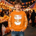 thumbnail image 2 of SJLDQY Boys' Halloween Sweatshirts Long Sleeve Crew Neck Sweatshirt Hallowmas Skeleton Graphic Casual Pullover Tops for Boys, 2 of 4