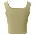thumbnail image 5 of MIXUE Tank Top for Women Summer Solid Color Strappy Square Collar Padded Sleeveless Basic Camisole Vest Womens Tank Tops Activewear,Green,XL, 5 of 5