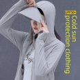 thumbnail image 4 of Chaqueta de pesca ligera y transpirable con protección solar de seda helada para hombre y mujer, con protección UV UPF50, 4 of 5