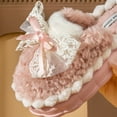 thumbnail image 5 of Luxalzxs Fuzzy Cute Bow Tie Slippers for Women, Comfy Memory Foam Cloudy Soft Warm Slippers Indoor Outdoor House Slippers, 5 of 5