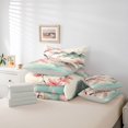 thumbnail image 6 of Homewish Ink Wash Cherry Blossom 7-Piece Twin Bedding,Japanese Art Print Bedding Comforter Set,Pink Green,Light Gray Reversible, 6 of 8