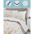 thumbnail image 4 of Vintage Flowers Summer Quilt Set King Size, Soft Microfiber Quilted Bedding Set with 2 Pillow Shams, Pink Blue Colorful Botanical Lightweight All Season Bedspread Coverlet for Bedroom 96"x106", 4 of 6