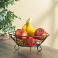 thumbnail image 5 of Home Basics Scroll Collection Steel Wire Kitchen Fruit Holder Basket, Bronze, 5 of 5