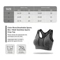 thumbnail image 3 of VBEWZET Women Racerback Sports Bra Breathable Mesh Comfort Stretchy Workout Athletic Brassiere Grey XL, 3 of 4
