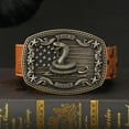 thumbnail image 4 of Western Belt Buckle for Men Women, Vintage Cowboy Cowgirl Texas Rodeo Longhorn Bull, Poker and Horse, 4 of 5