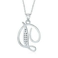 thumbnail image 2 of Bling Jewelry Womens Pave CZ Script Alphabet Initial D Pendant Necklace .925 Sterling Silver, 2 of 6
