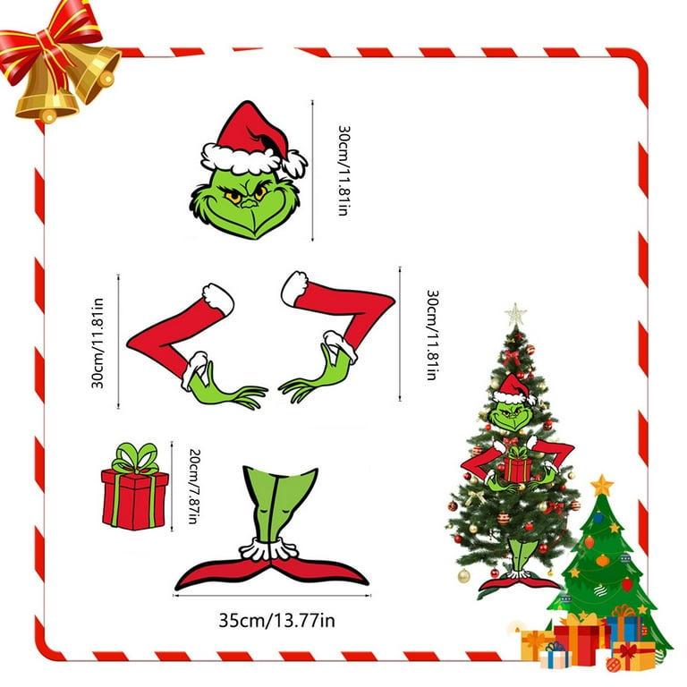 Grinch Christmas Tree Decorations Personalized Christmas Hat Decoration for Grinch  Christmas Tree Topper Head Arm and Legs 