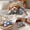 thumbnail image 2 of Bone-Shaped Pet Pillow for Small Dogs and Cats, Curved Neck Support Cushion, Soft Flannel Fabric, Washable, Cute Star Heart Paw Print Designs, Compact Travel Size, Cozy and Soft, 2 of 7
