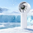 thumbnail image 3 of Transparent USB Rechargeable Handheld Fan with 7-Color LED Lights, Quiet High-Wind Portable Outdoor Cooling Fan, ABS+PC, 2000 mAh, 3 of 7