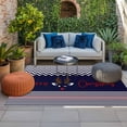 thumbnail image 2 of Christmas Outdoor Rug for Patio/Deck/Porch, Non-Slip Large Area Rug 3 x 5 Ft, Xmas Navy Blue Striped Farmhouse Indoor Outdoor Rugs Washable Area Rugs, Reversible Camping Rug Carpet Runner, 2 of 8