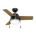 thumbnail image 4 of Hunter Fan Company Aker 32 Inch Indoor Ceiling Fan with LED Light Kit, Black, 4 of 7