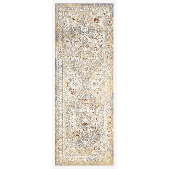 Woven Trends Natratton 675 71117 Denali Beige,2' x 7' Runner Area Rug Vintage Modern Farmhouse Distressed Traditional for Fame Living Room Dining Bedroom Office Entryway Washable Carpet